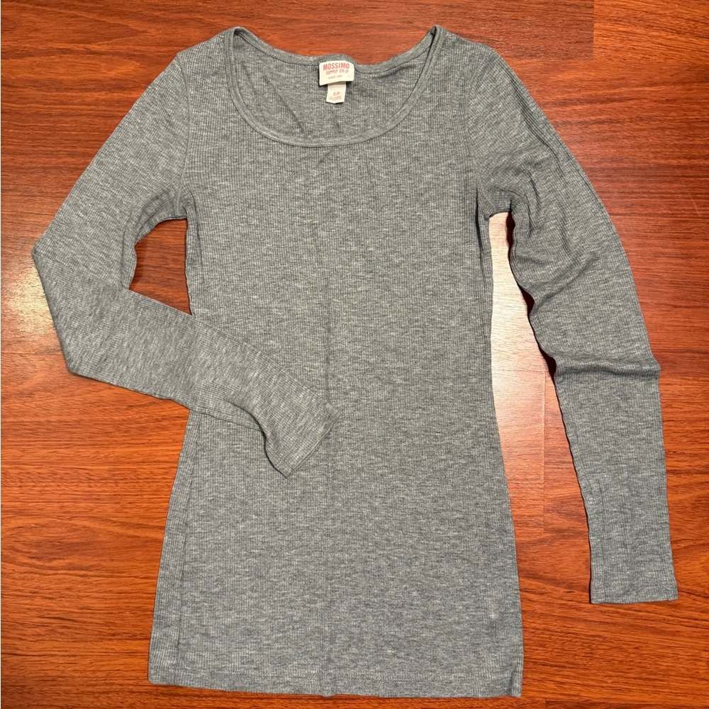 Mossimo Supply Co. Heather Gray Ribbed Top